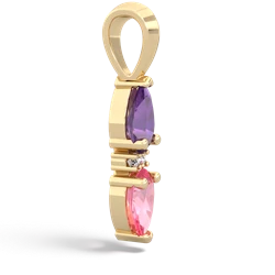 Amethyst Bowtie Drop 14K Yellow Gold pendant P0865