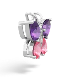 Amethyst Butterfly 14K White Gold pendant P2215