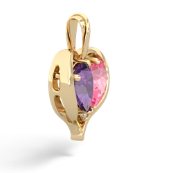 Amethyst Two Become One 14K Yellow Gold pendant P5330