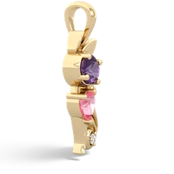 Amethyst Kitten 14K Yellow Gold pendant P5780