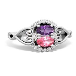 Amethyst Love Nest 14K White Gold ring R5860