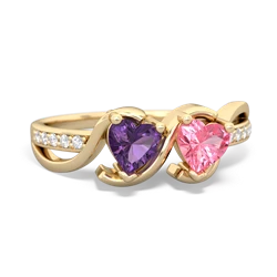 Amethyst Side By Side 14K Yellow Gold ring R3090