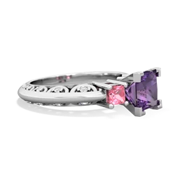 Amethyst Eternal Embrace Engagement 14K White Gold ring C2001