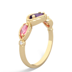 Amethyst Milgrain Marquise 14K Yellow Gold ring R5700