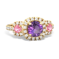 Amethyst Regal Halo 14K Yellow Gold ring R5350