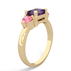 Amethyst Three Stone 14K Yellow Gold ring R5235