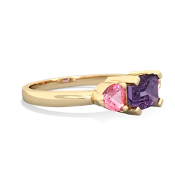 Amethyst Three Stone 14K Yellow Gold ring R5235