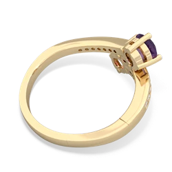 Amethyst Channel Set Two Stone 14K Yellow Gold ring R5303