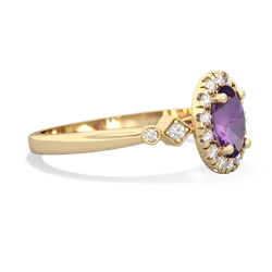 Amethyst Antique-Style Halo 14K Yellow Gold ring R5720