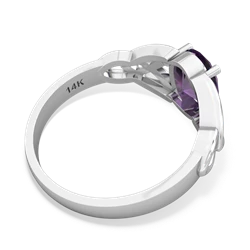 Amethyst Celtic Trinity Knot 14K White Gold ring R2389