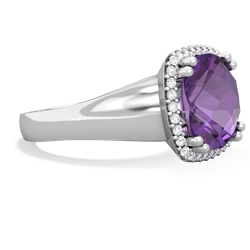 Amethyst Halo Cocktail 14K White Gold ring R2544