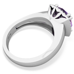 Amethyst Halo Cocktail 14K White Gold ring R2544