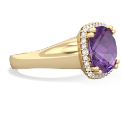 Amethyst Halo Cocktail 14K Yellow Gold ring R2544