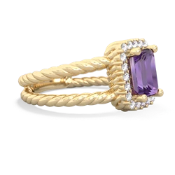 Amethyst Rope Split Band 14K Yellow Gold ring R2628