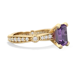 Amethyst Sparkling Tiara 8X6 Emerald-Cut 14K Yellow Gold ring R26298EM