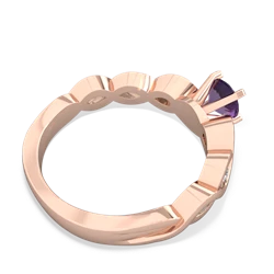 Amethyst Infinity 5Mm Round Engagement 14K Rose Gold ring R26315RD