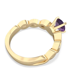 Amethyst Infinity 6Mm Round Engagement 14K Yellow Gold ring R26316RD