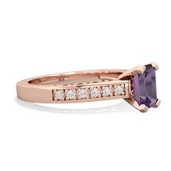 Amethyst Art Deco Engagement 7X5mm Emerald-Cut 14K Rose Gold ring R26357EM