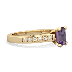 Amethyst Art Deco Engagement 7X5mm Emerald-Cut 14K Yellow Gold ring R26357EM