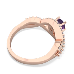 Amethyst Diamond Twist 5Mm Round Engagment  14K Rose Gold ring R26405RD