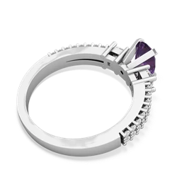 Amethyst Classic 7X5mm Oval Engagement 14K White Gold ring R26437VL