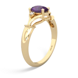 Amethyst Precious Pear 14K Yellow Gold ring R0826