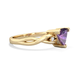 Amethyst Trillion Twist 14K Yellow Gold ring R2104