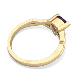 Amethyst Trillion Twist 14K Yellow Gold ring R2104