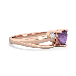 Amethyst Split Band Swirl 14K Rose Gold ring R2130