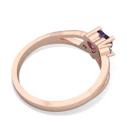 Amethyst Split Band Swirl 14K Rose Gold ring R2130