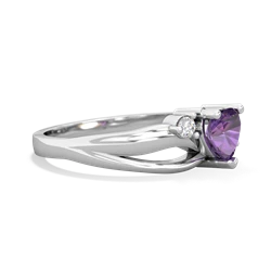 Amethyst Split Band Swirl 14K White Gold ring R2130