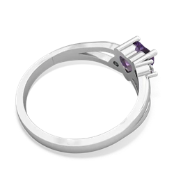 Amethyst Split Band Swirl 14K White Gold ring R2130