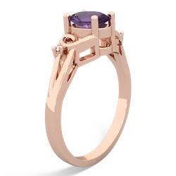 Amethyst Swirls 14K Rose Gold ring R2347