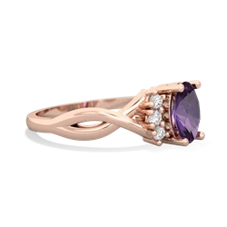 Amethyst Victorian Twist 14K Rose Gold ring R2497