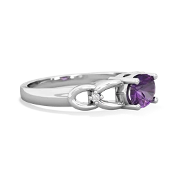 Amethyst Links 14K White Gold ring R4032