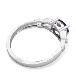 Amethyst Links 14K White Gold ring R4032