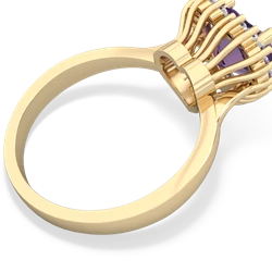 Amethyst Sparkling Halo Heart 14K Yellow Gold ring R0391