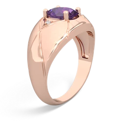 Amethyst Men's Crossroads 14K Rose Gold ring R0361