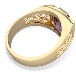 Amethyst Men's Vine 14K Yellow Gold ring R0490