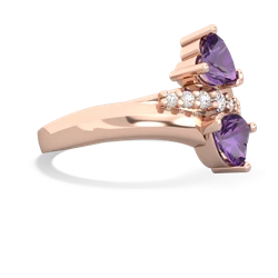 Amethyst Heart To Heart 14K Rose Gold ring R2064