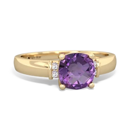 Amethyst Simply Elegant Cushion 14K Yellow Gold ring R2489