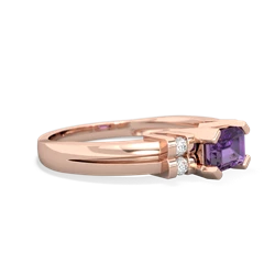 Amethyst Art Deco East-West 14K Rose Gold ring R2590