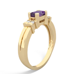 Amethyst Art Deco East-West 14K Yellow Gold ring R2590