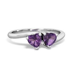 Amethyst Sweethearts 14K White Gold ring R5260