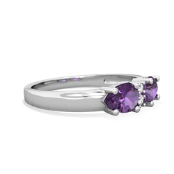 Amethyst Pear Bowtie 14K White Gold ring R0865