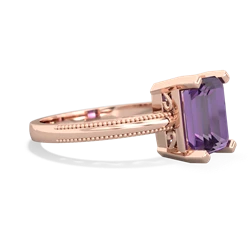 Amethyst Milgrain Scroll 14K Rose Gold ring R2338