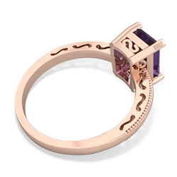 Amethyst Milgrain Scroll 14K Rose Gold ring R2338