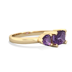 Amethyst Three Stone 14K Yellow Gold ring R5235