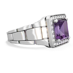 Amethyst Men's Watch 14K White Gold ring R0510