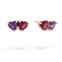 Amethyst Sweethearts 14K Rose Gold earrings E5260